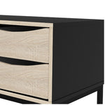 Load image into Gallery viewer, Stubbe-206 TV Stand 3 drawers and open shelf in Matt Black Oak
