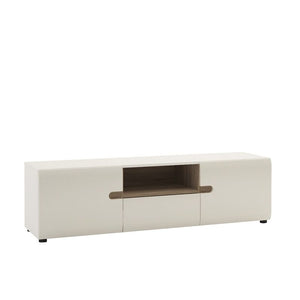 Chelsea - Wide TV unit with opening - White + Truffle Oak