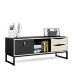 Load image into Gallery viewer, Stubbe-206 TV Stand 3 drawers and open shelf in Matt Black Oak
