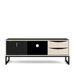 Load image into Gallery viewer, Stubbe-206 TV Stand 3 drawers and open shelf in Matt Black Oak
