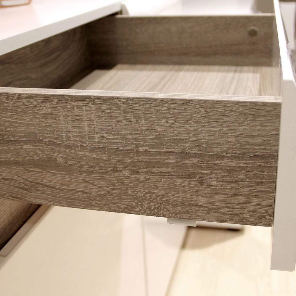 Chelsea-544 TV Stand In White With An Truffle Oak Trim